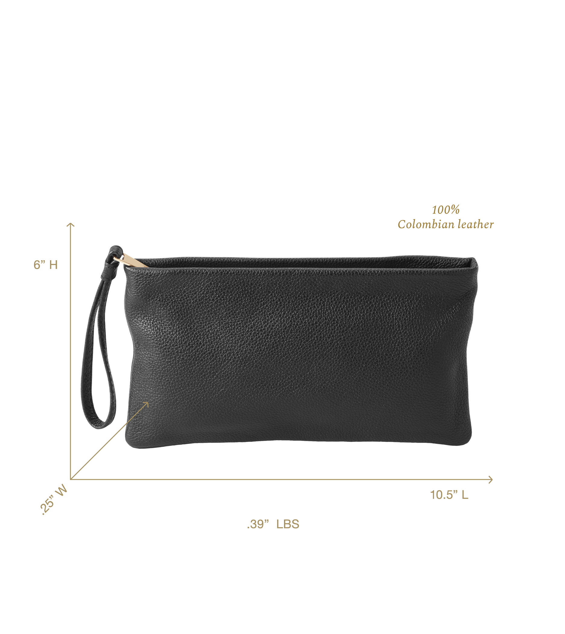 Alexis Travel Clutch in Black