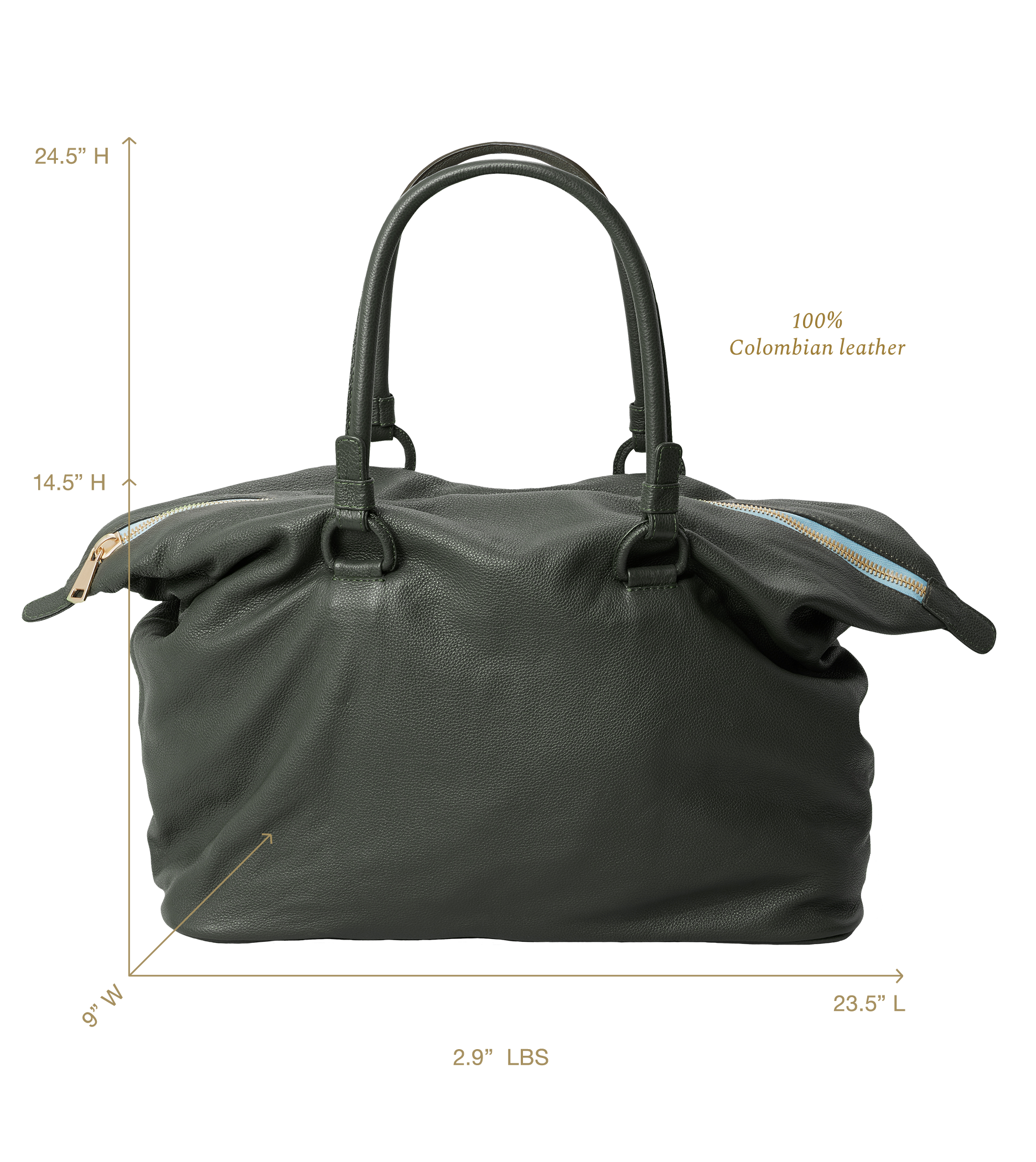 Ava Overnight Bag in Loden