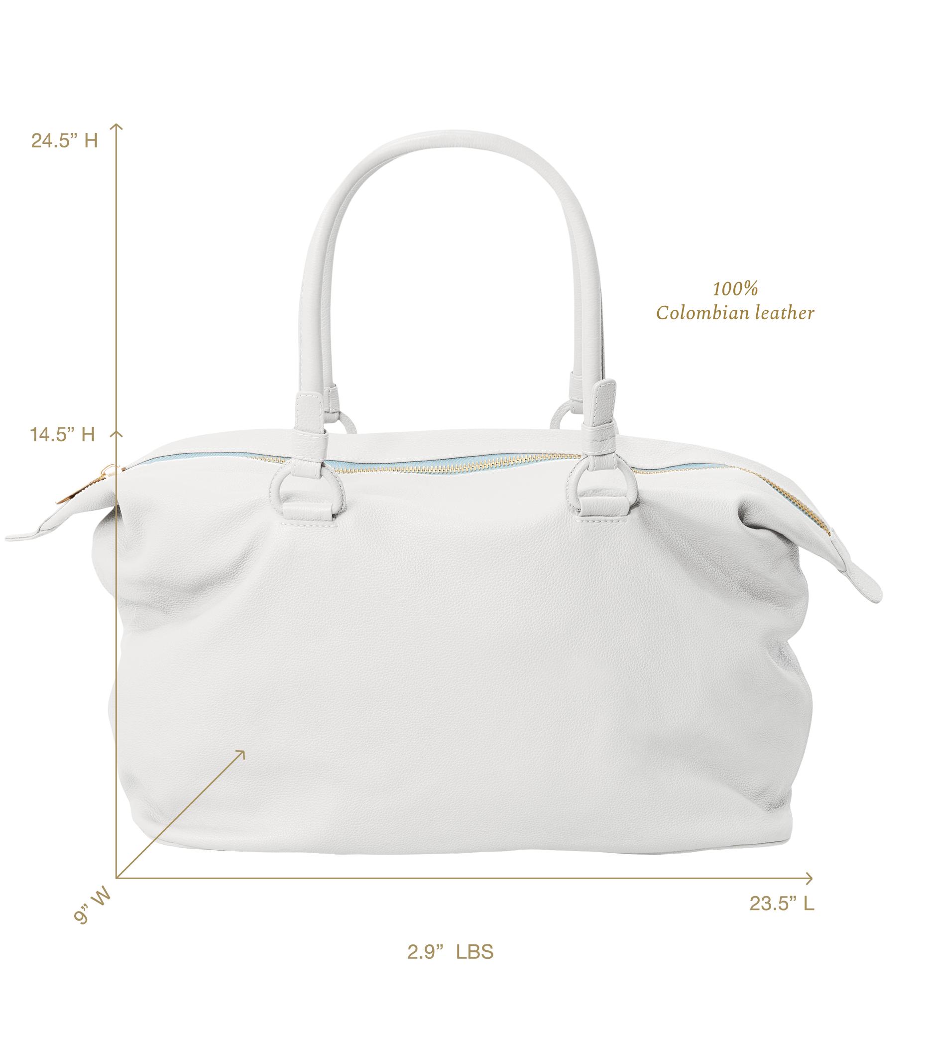 Ava Overnight Bag in Pearl