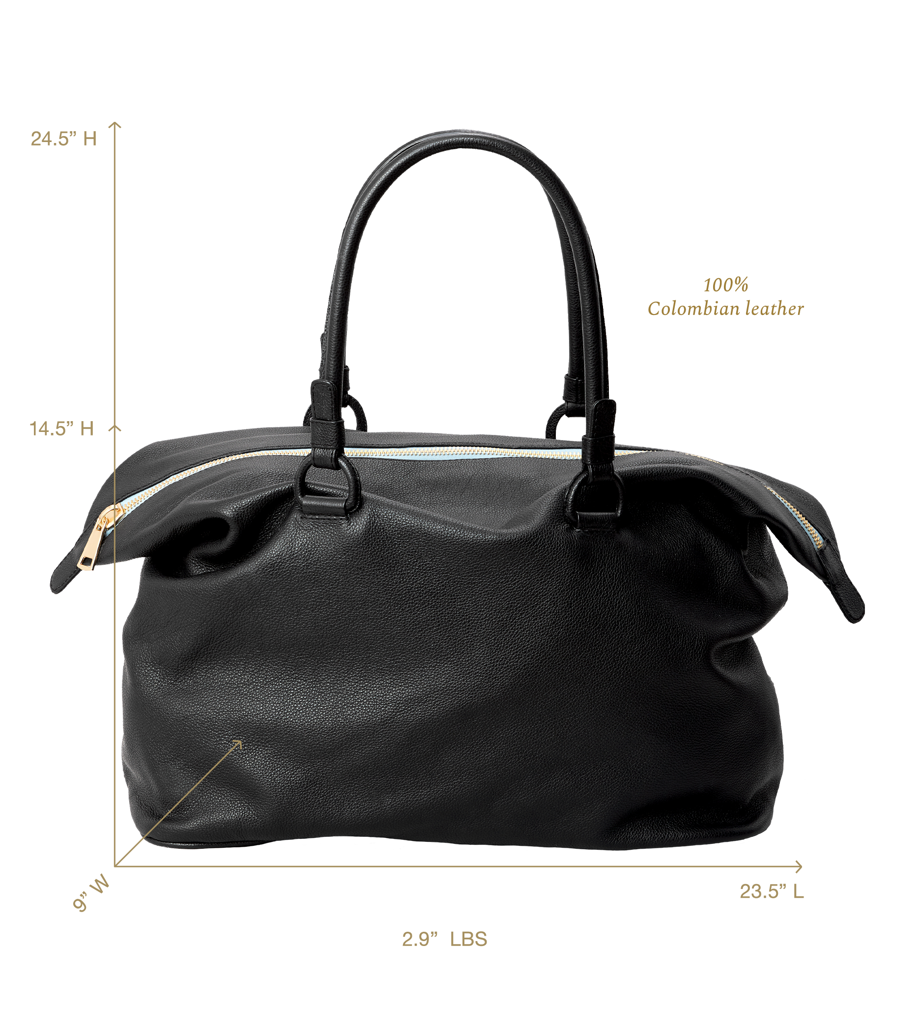 Ava Overnight Bag in Black
