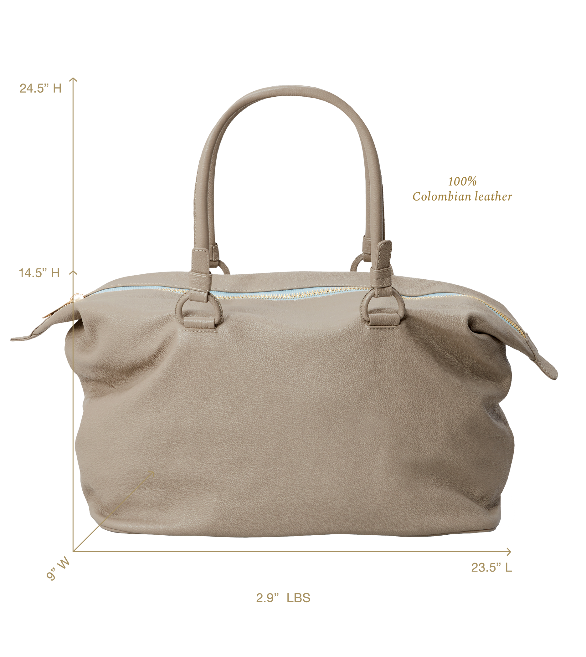 Ava Overnight Bag in Clay