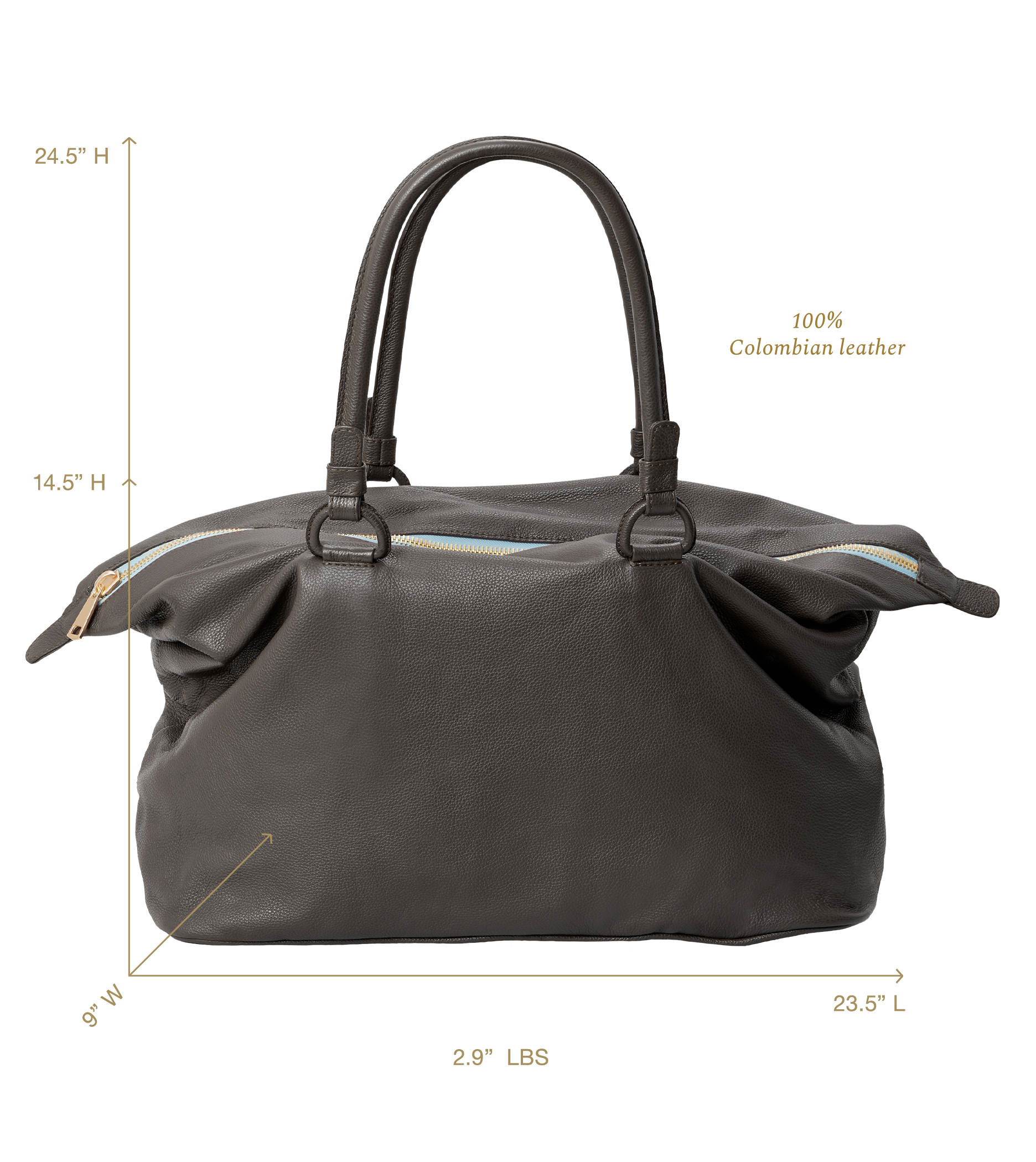 Ava Overnight Bag in Cocoa