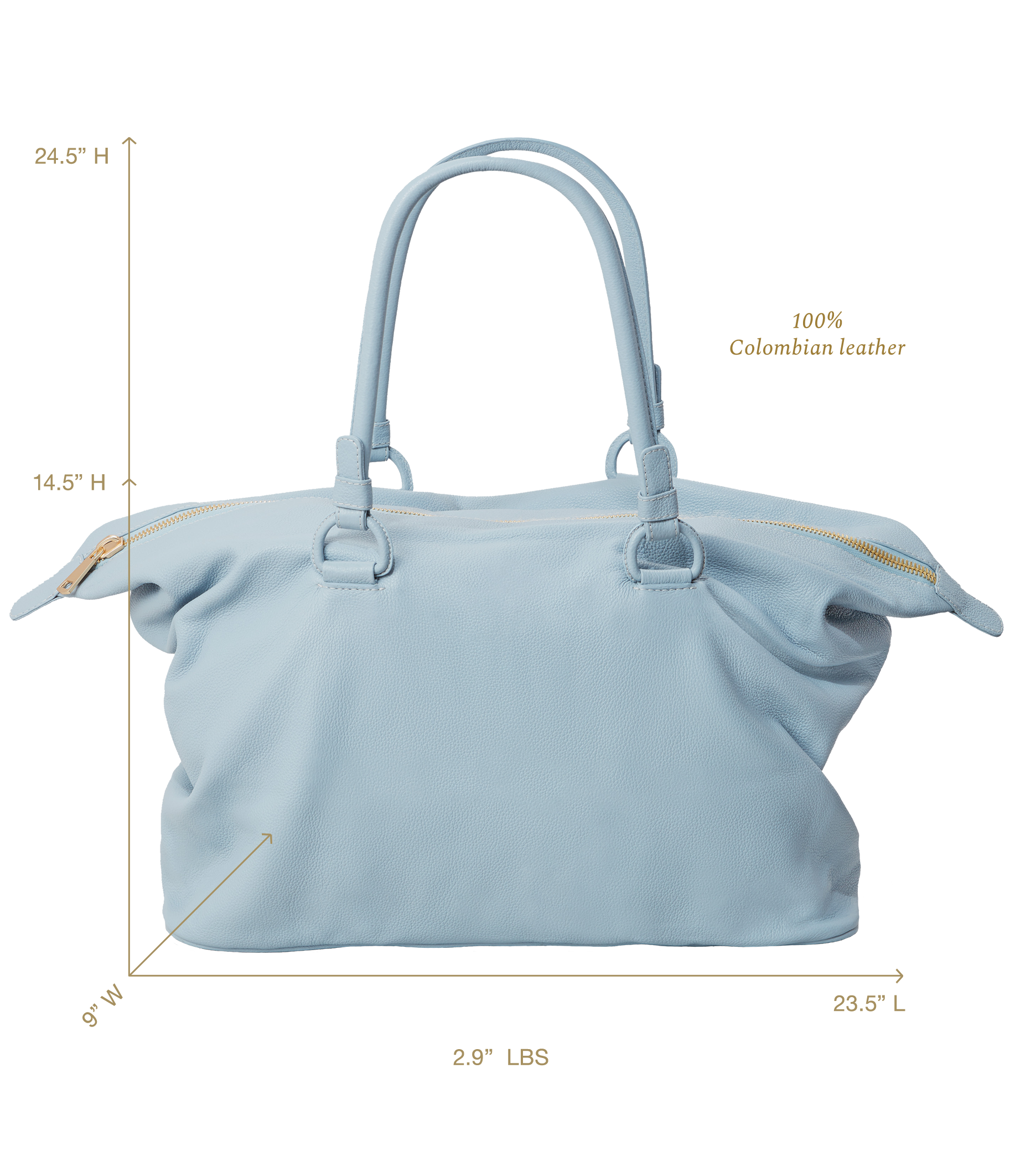 Ava Overnight Bag in Sky