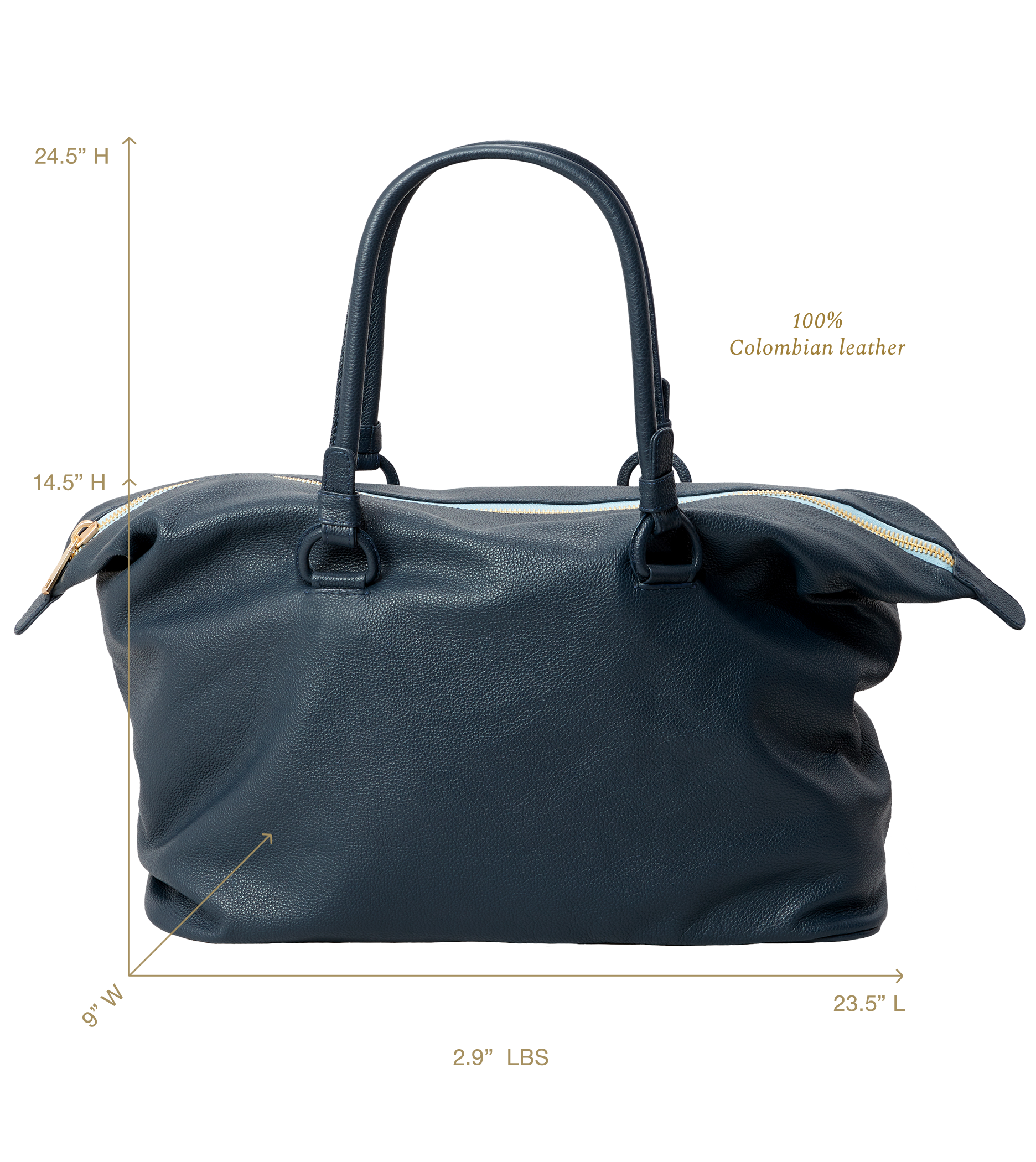Ava Overnight Bag in Navy