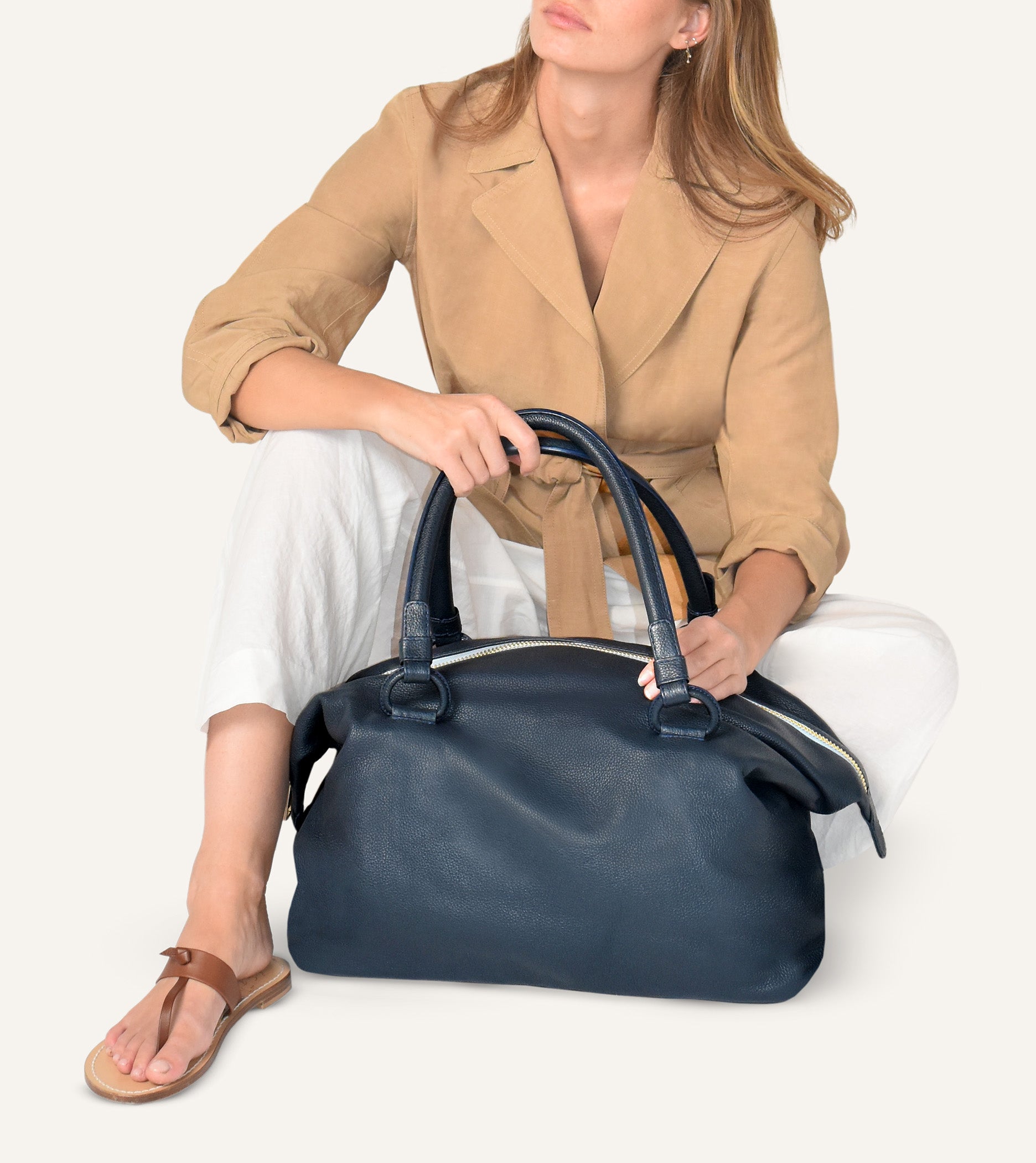 Ava Overnight Bag in Navy