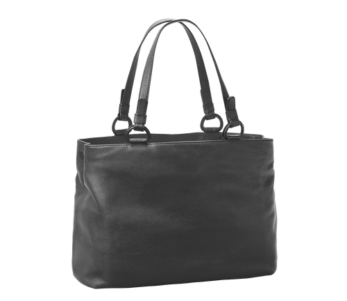Marcella Leather Travel Tote in Black