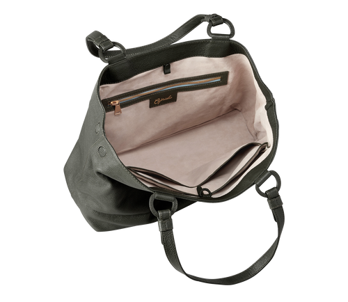 Marcella Leather Travel Tote in Loden