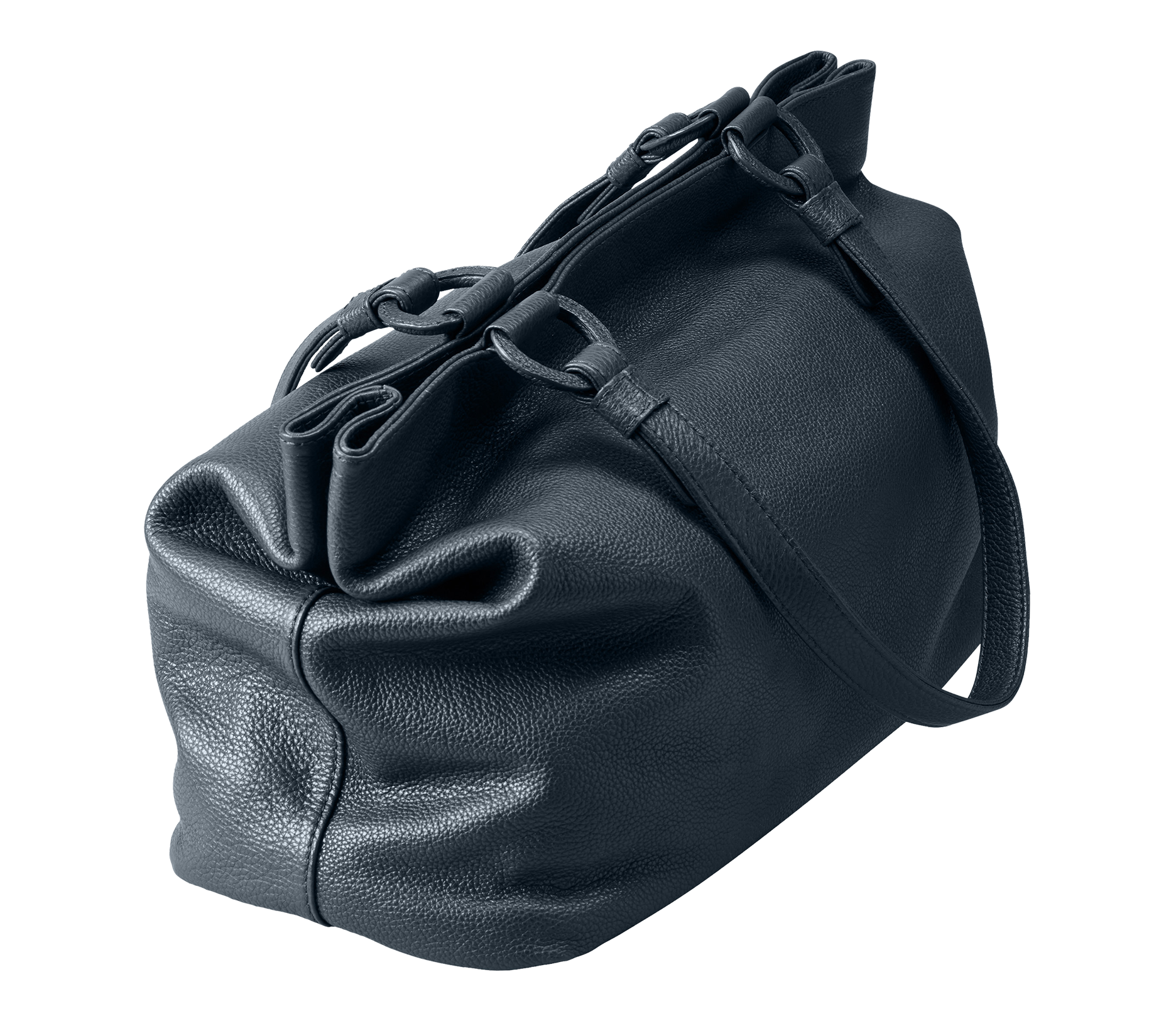 Marcella Leather Travel Tote in Navy