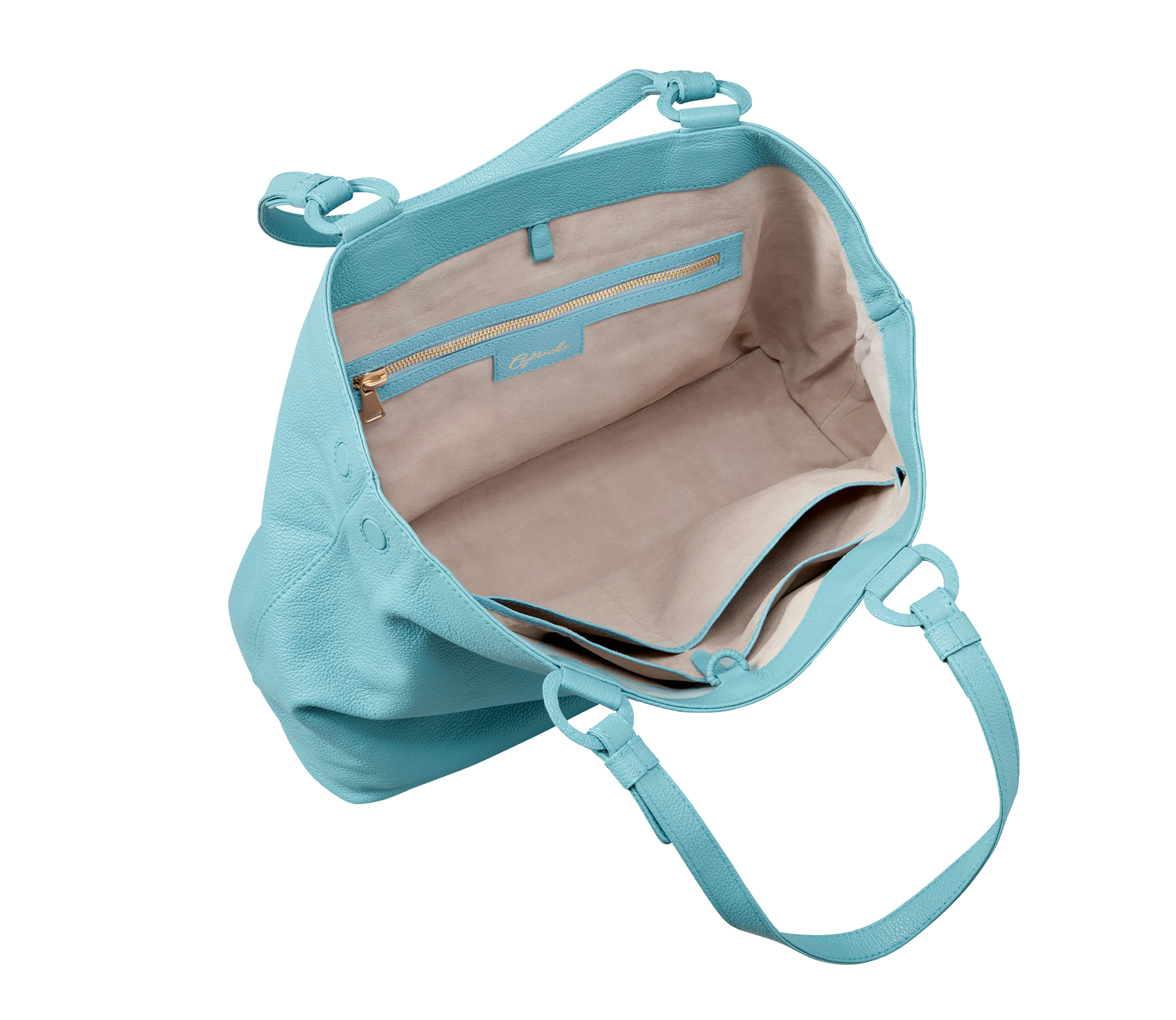 Marcella Leather Travel Tote in Azure