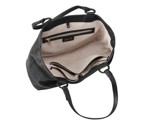 Marcella Leather Travel Tote in Black