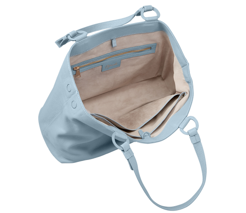 Marcella Leather Travel Tote in Sky