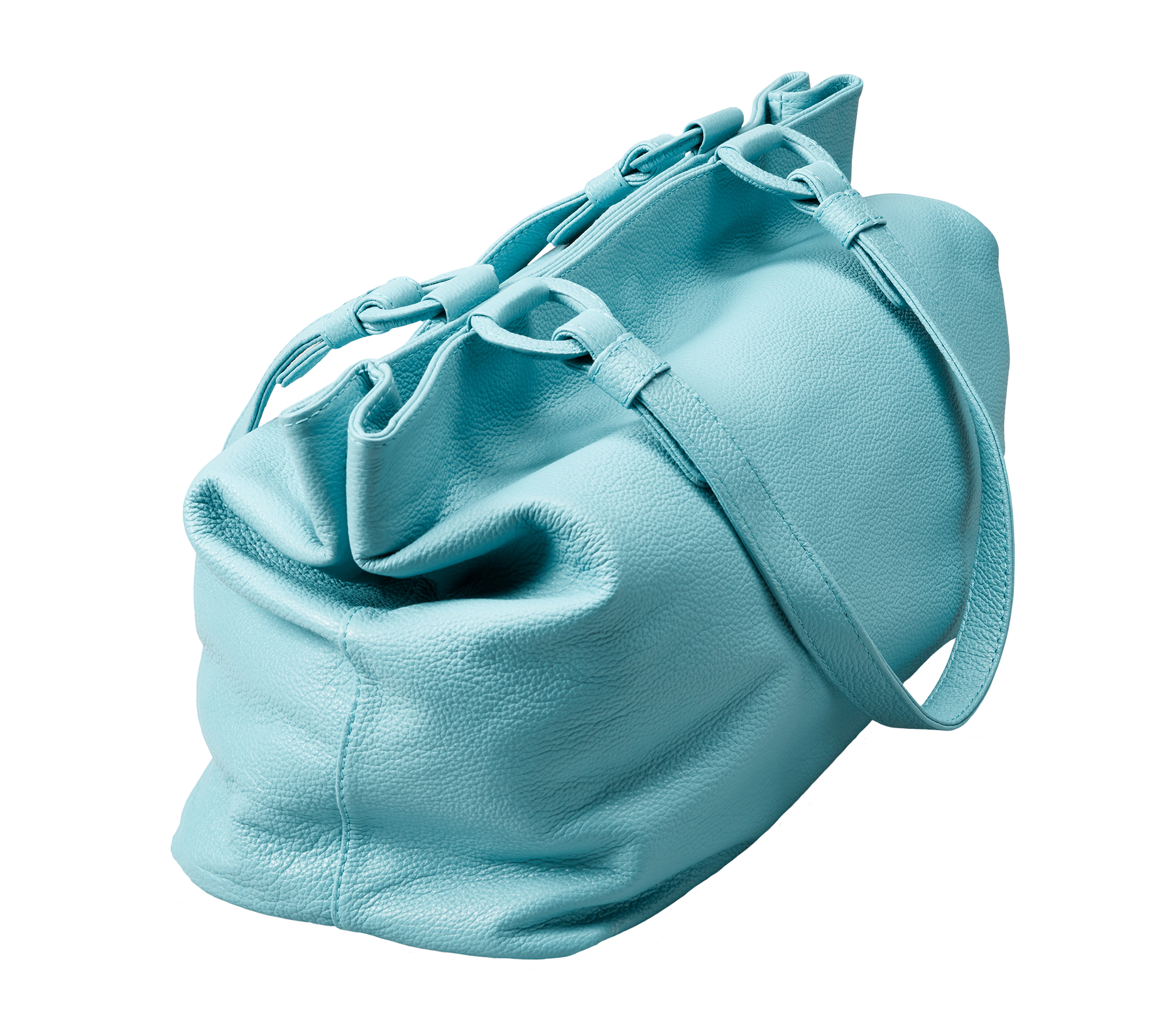 Marcella Leather Travel Tote in Azure