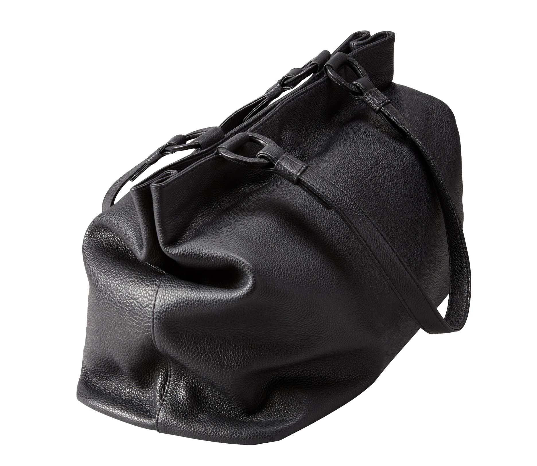 Marcella Leather Travel Tote in Black