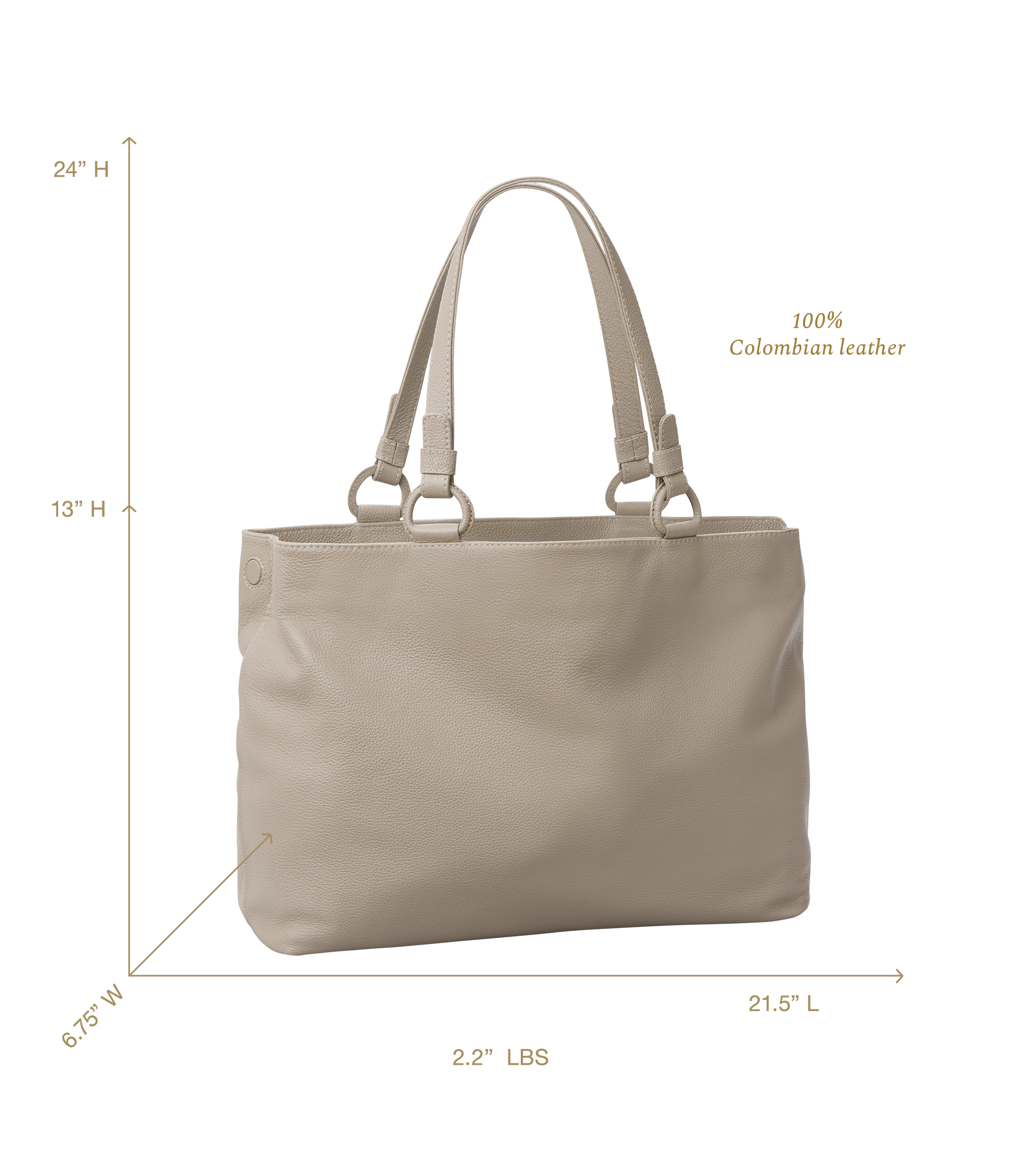 Marcella Leather Travel Tote in Clay
