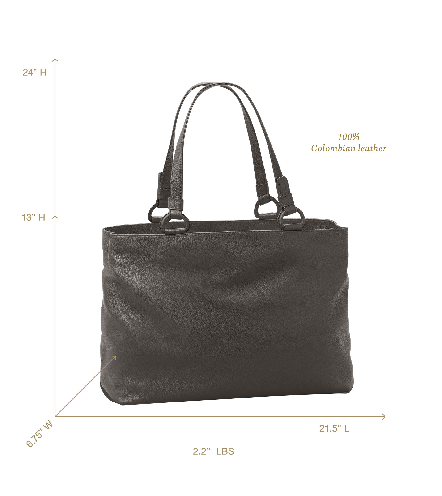 Marcella Leather Travel Tote in Cocoa