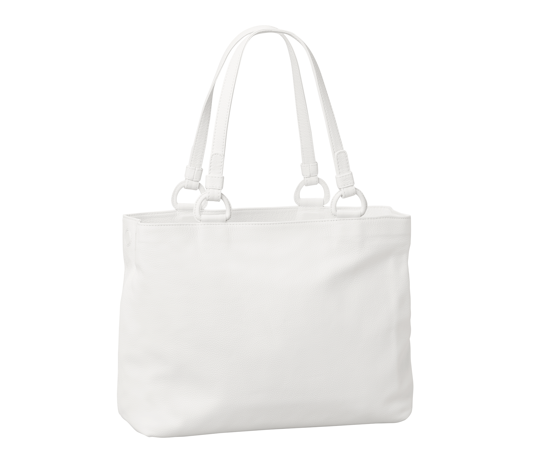 Marcella Leather Travel Tote in Pearl