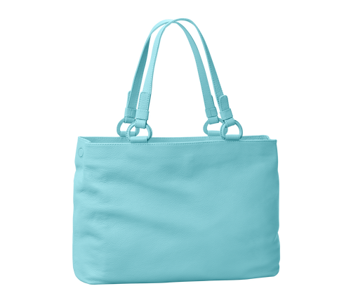 Marcella Leather Travel Tote in Azure