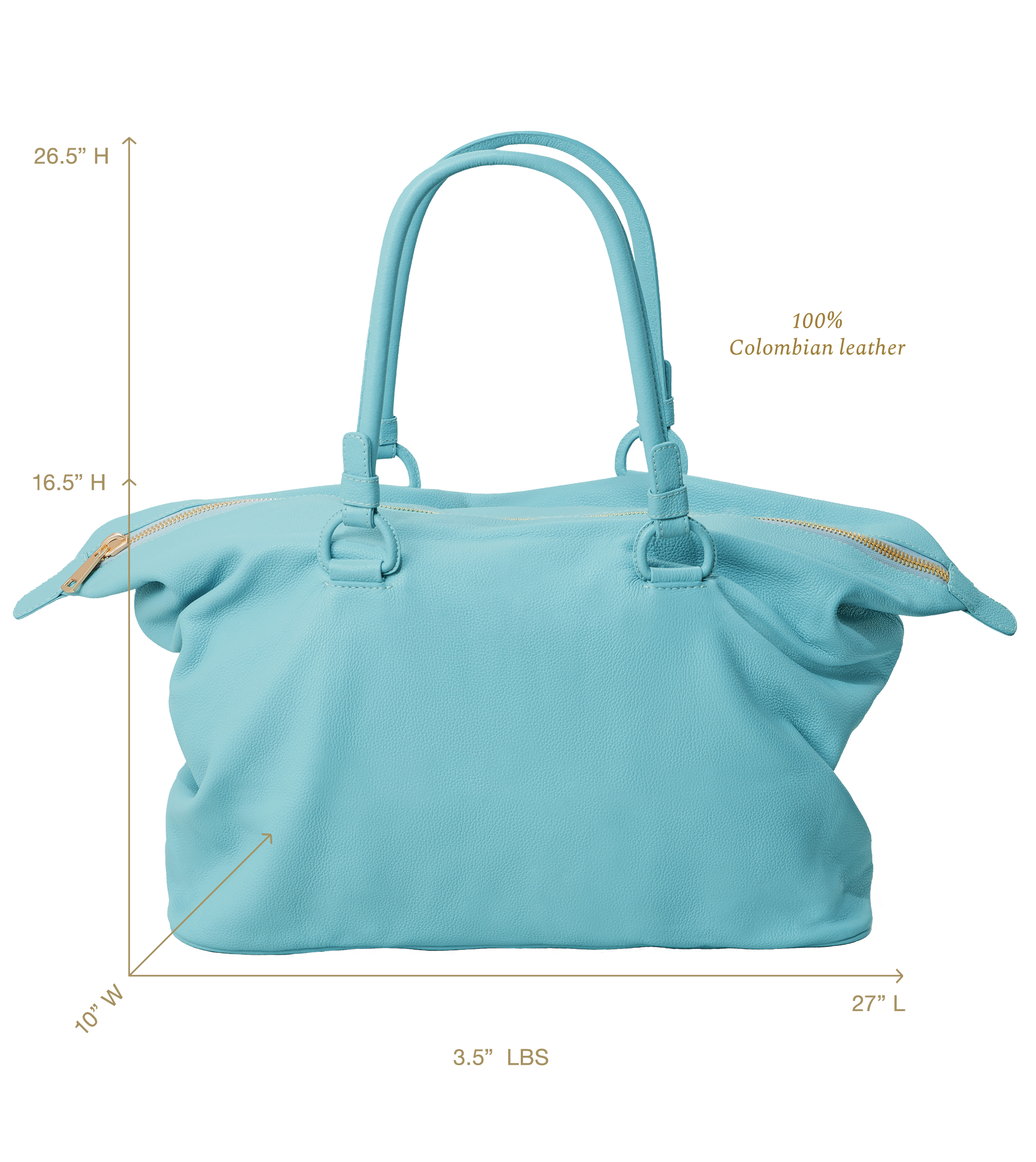 Ava Overnight Bag in Azure