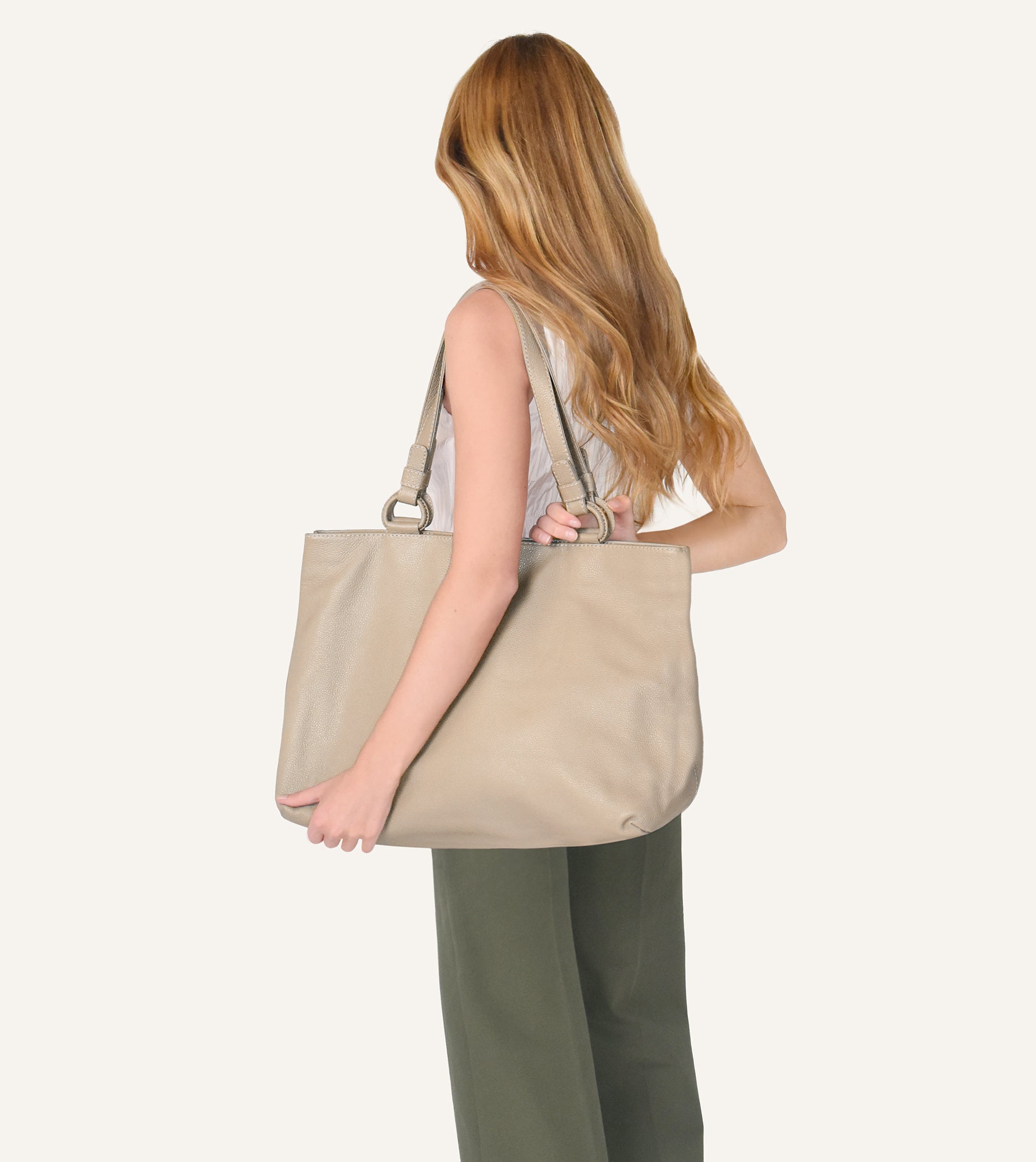 Marcella Leather Travel Tote in Clay